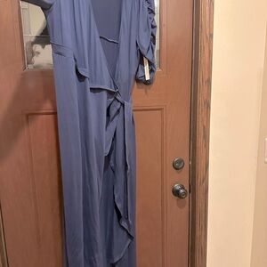 Navy, 4x, Kiyonna, soft, wrap dress with belt.